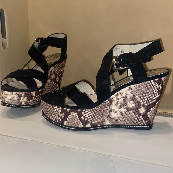 MICHAEL Michael Kors Shoes - Michael Kors Celia Black Suede Snake Sandal Wedge. Size 10M💚💚💚💃🏽